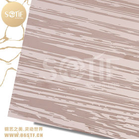 这款不锈钢玫瑰金木纹蚀刻装饰板适用于酒店工程室内装潢设计