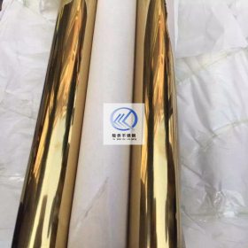 供应201黄钛金不锈钢圆管直径32mm*1.0mm服装用镜面钛金管