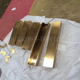 亮光黄钛金201不锈钢方管25*25黄金色不锈钢多少钱一支