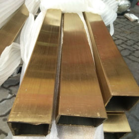 不锈钢扁通25*13厚度0.5至0.8黄钛金304材质不锈钢矩形管厂家价