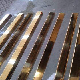 厂家批发304不锈钢黄钛金拉丝矩形管80mm*40mm实厚0.8-3.8毫米