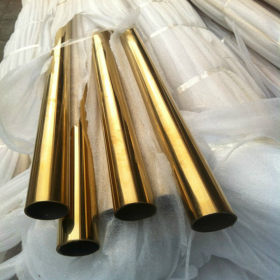 201/304材质不锈钢拉丝/光面黄钛金圆管外径8mm厚度0.3-0.5厘足厚