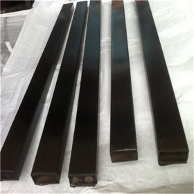 厂家供应304不锈钢黑钛金光面矩形管90mm*45mm实厚0.8-3.0毫米