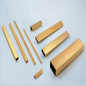 佛山厂家批发304不锈钢黄钛金镜面方管70*70mm实厚0.8-3.8毫米