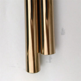 厂家现货201/304玫瑰金不锈钢圆管外径44mm厚度0.8*1.8光面/拉丝