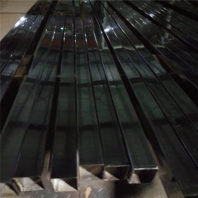 厂家供应304不锈钢黑钛金光面矩形管60mm*12mm实厚0.5-2.8毫米