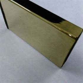 镜光面黑钛金 304不锈钢矩形管80*15*80*2.0*2.5mm不锈钢黄钛金