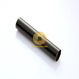 304不锈钢管圆管黑钛金压花无指纹 不锈钢方管镜面玫瑰金异型定制