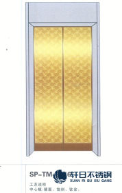 201钛金不锈钢电梯板定制 水镀仿古铜蚀刻板 酒店KTV装饰电梯板厂