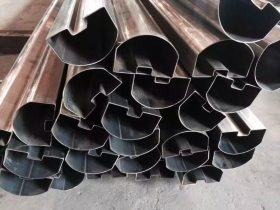 不锈钢异形管 扇形不锈钢管 304镀色不锈钢异型管 凹槽不锈钢管